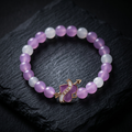 Pink Crystal Bead Bracelet with Butterfly Charm | Handmade Romantic Jewellery Gift for Her